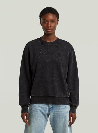 Washed A Line Script Sweater